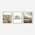 Zestaw obrazy w ramie 40x50 galeria - Boho, minimalizm, spokój, napis - rama drewno