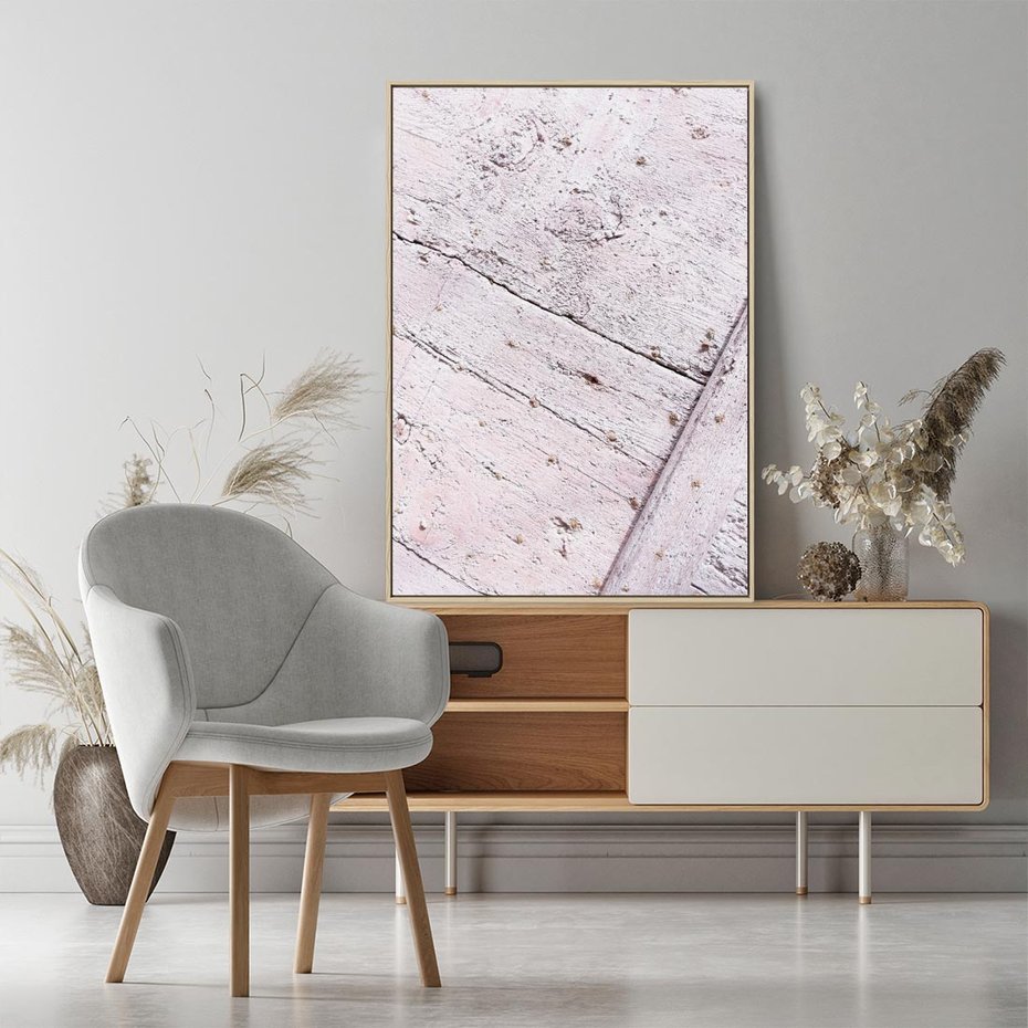 Obraz w ramie 50x70 - Nowoczesna Elegancja - beton, struktura - rama drewno