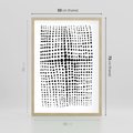 Plakat w ramie 50x70 - Refleksje Monochromatycznych Widoków - abstrakcyjna kompozycja z czarnych kropek, minimalistyczny czarno bialy plakat - rama drewno