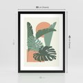 Plakat w ramie 30x40 - Abstrakcyjne Tropiki - liście, rośliny tropikalne w graficznym stylu - rama czarna