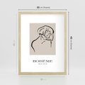 Plakat w ramie 30x40 - Echa Nieznanych Konturów - boho plakat, typografia - rama drewno