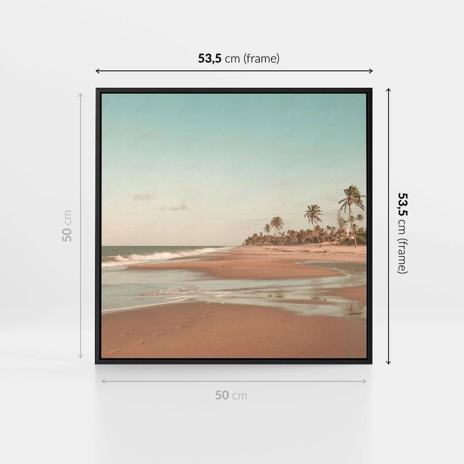 Obraz w ramie 50x50 - Ukojenie na Plaży - fotografia, rajska plaża - rama czarna