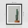 Plakat w ramie 30x40 - Zieleń i Subtelność - kaktusy, liście - rama czarna