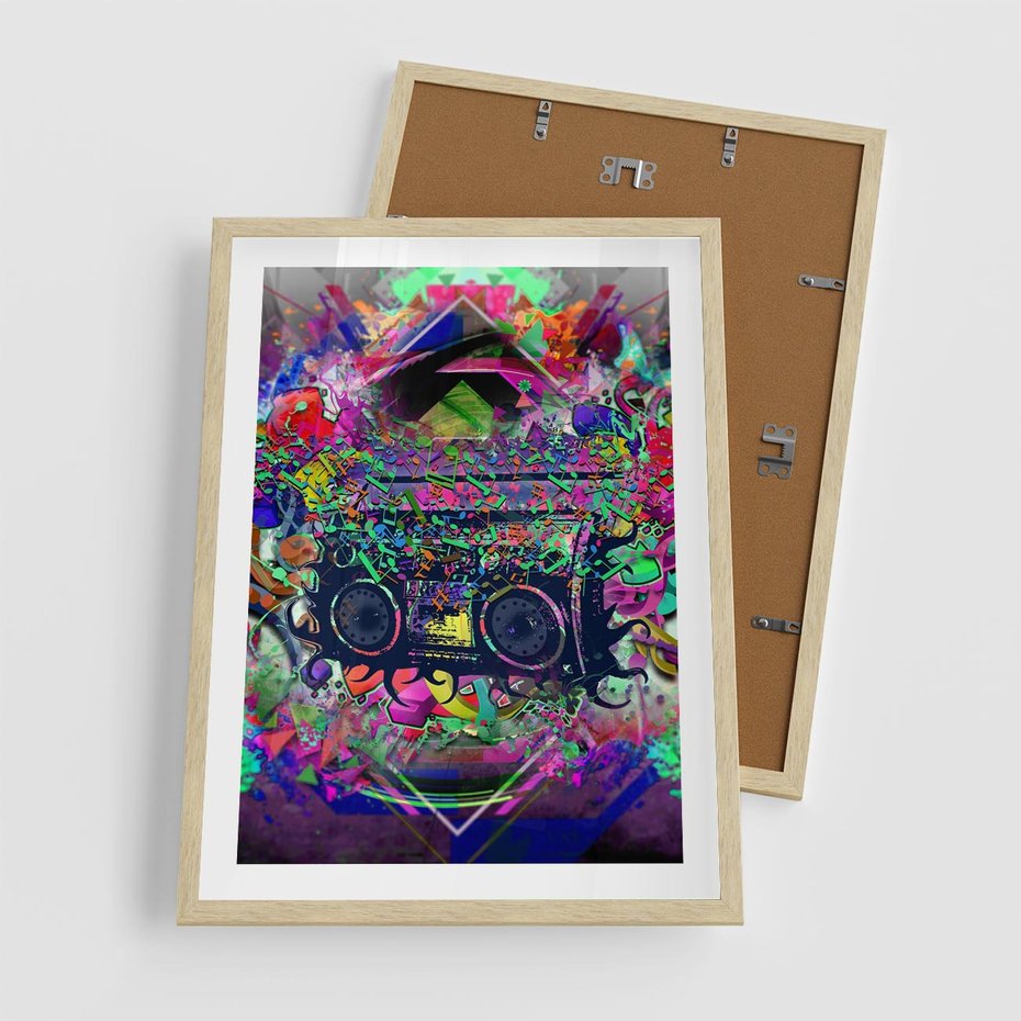 Plakat w ramie 50x70 - Harmonia Muzyki - grafika, muzyka - rama drewno