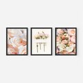 Zestaw obrazy w ramie 40x50 galeria - Róże, kwiaty, do, sypialni - rama czarna