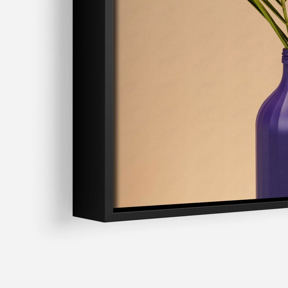 Obraz w ramie 50x70 - Delikatne Piękno - palma, pastele - rama czarna