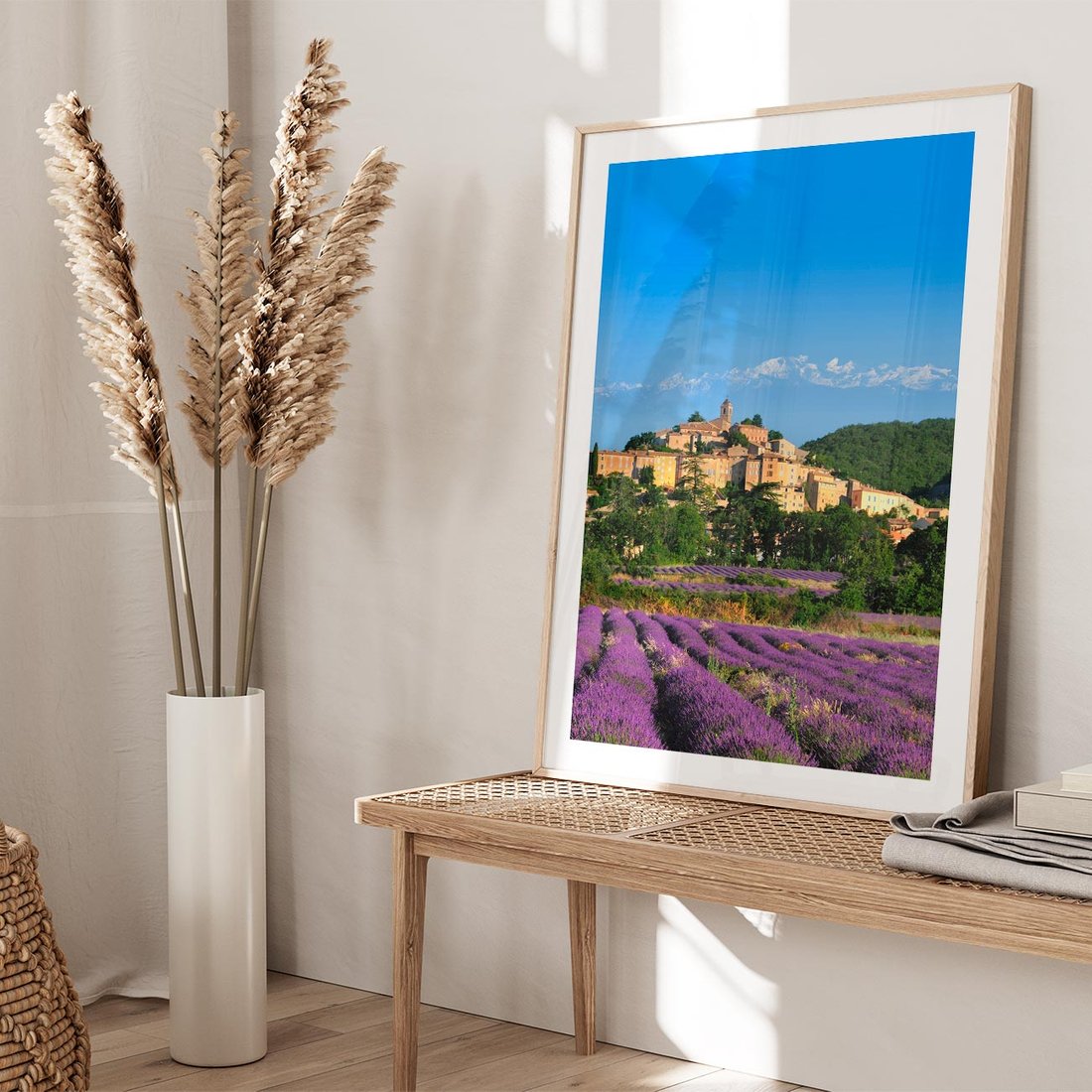 Plakat w ramie 50x70 - Prowansalska Aura - lawenda, Prowansja - rama drewno