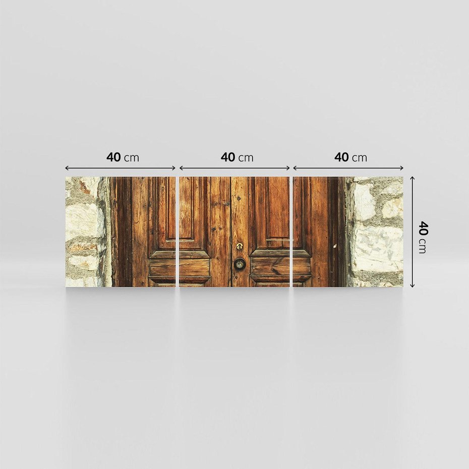 Obraz na płótnie 120x40 - Tajemnicze stare drzwi - stare, drzwi