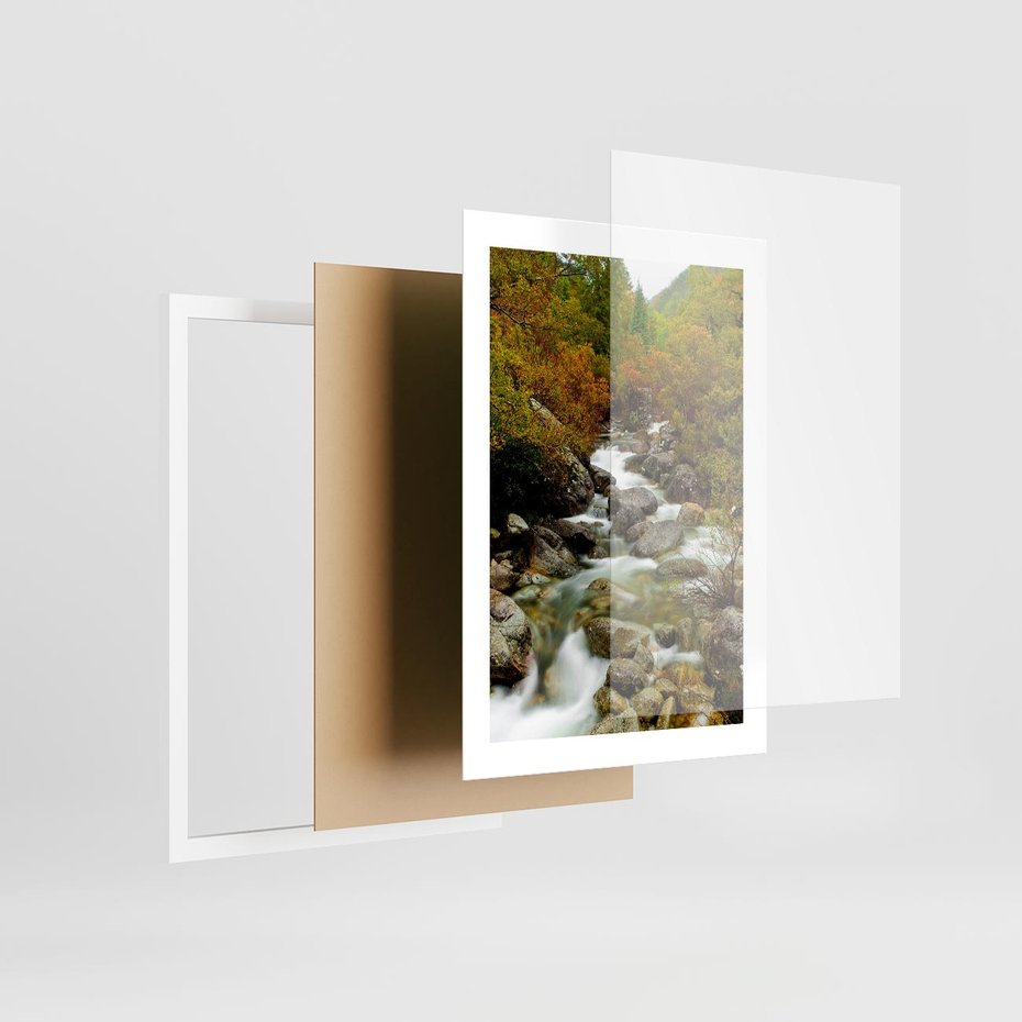 Plakat w ramie 30x40 - Śpiew Strumienia - strumień, górski - rama biała