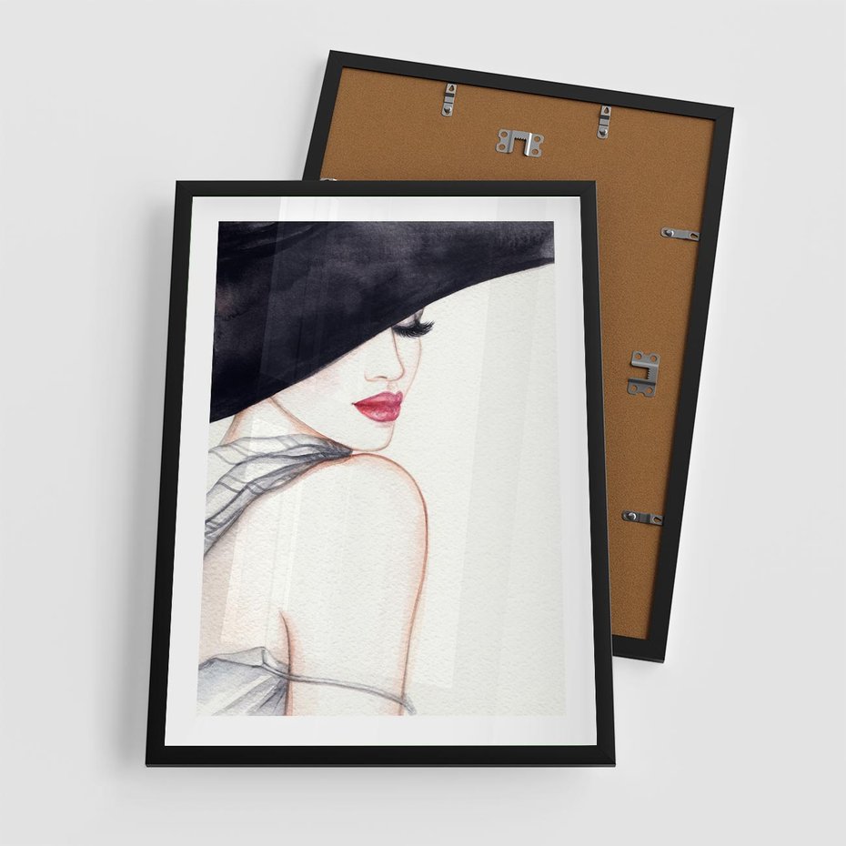 Plakat w ramie 50x70 - Stylowa Ekspresja - kobieta, moda - rama czarna