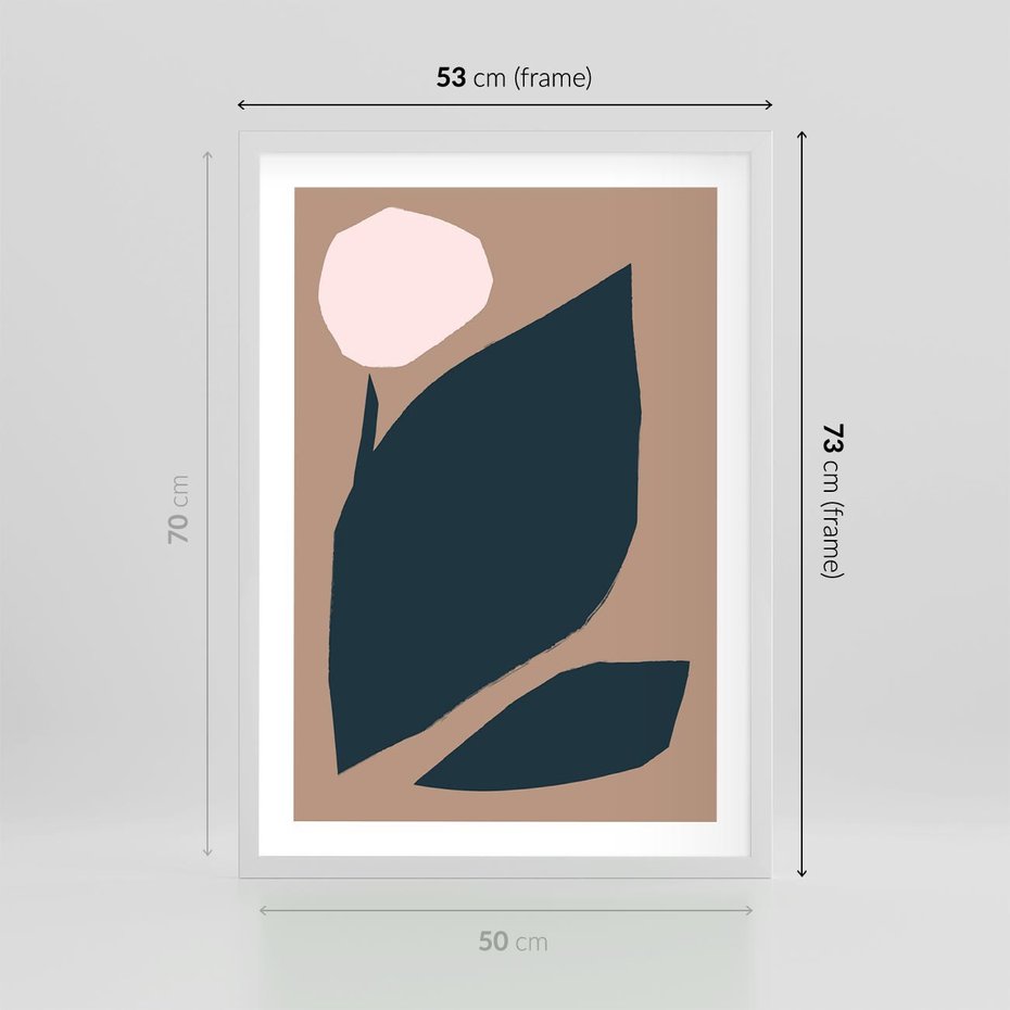 Plakat w ramie 50x70 - Rozkwitająca Wolność Boho - abstrakcyjny obraz, plakat - rama biała