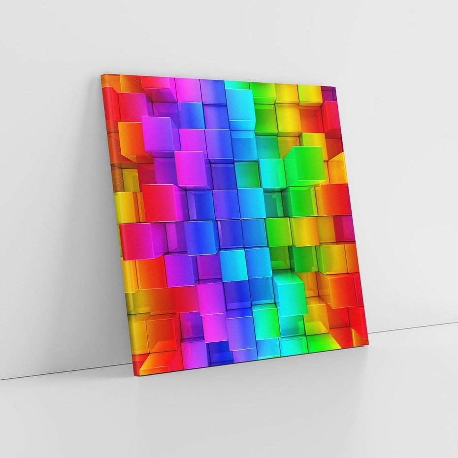 Obraz na płótnie 50x50 - Mozaika Abstrakcji: Trójwymiarowe Kompozycje - abstrakcja, 3d