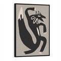 Obraz w ramie 70x100 - Strukturalne Odbicia Północy - skandynawska sztuka, lis - rama czarna