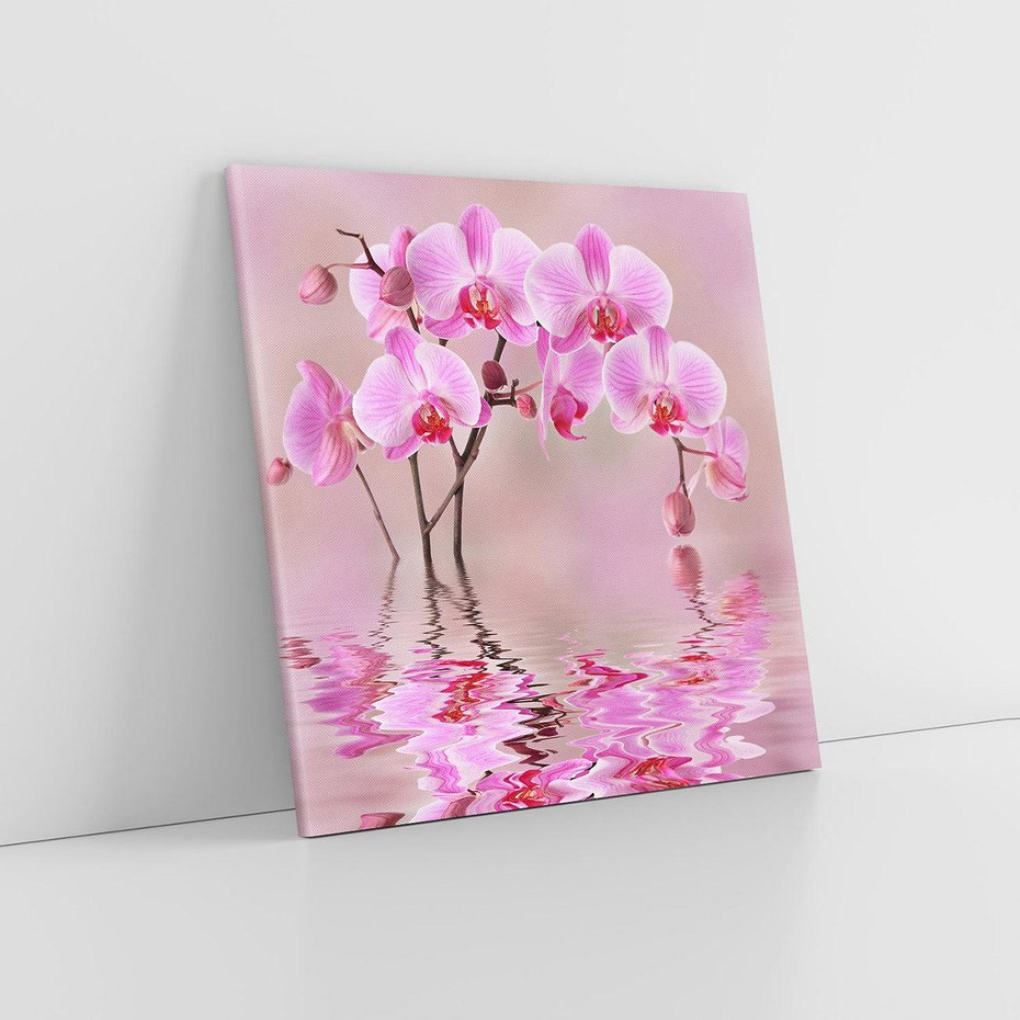 Obraz na płótnie 80x80 - Relaksacyjne spa w otoczeniu storczyka - spa, storczyk