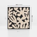Obraz w ramie 50x50 - Księga Ukrytych Widoków - abstrakcyjne czarno białe formy, minimalizm - rama czarna