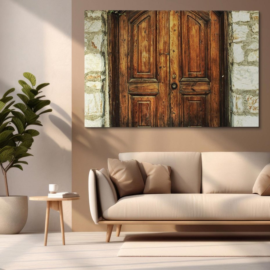 Obraz na płótnie 70x50 - Tajemnicze stare drzwi - stare, drzwi