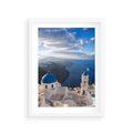 Plakat w ramie 30x40 - Błękitne Przezycia - Santorini, morze - rama biała