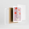 Plakat w ramie 30x40 - Migotliwe Widzenie Kwiatów - nowoczesny plakat, roślinne motywy - rama biała
