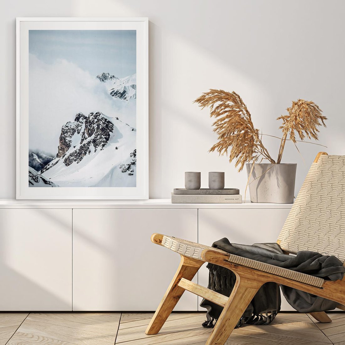 Plakat bez ramy 30x40 - Górski Majestat - górskie szczyty pod śniegiem, górski krajobraz