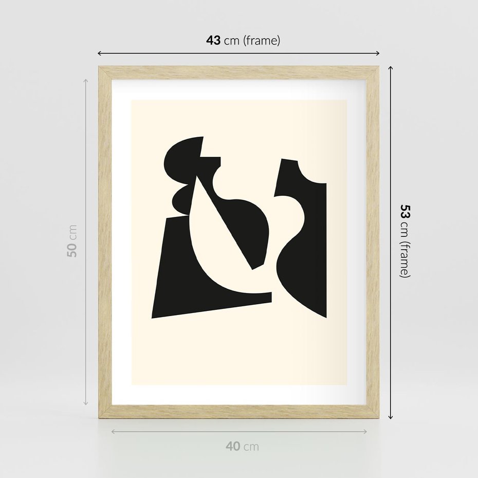 Plakat w ramie 40x50 - Tajemnicze Spektrum - abstrakcyjne kształty, geometria - rama drewno