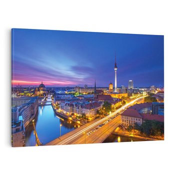 Obraz na płótnie 70x50 - Miasto nocą - tajemnicza atmosfera - Miasto, noc