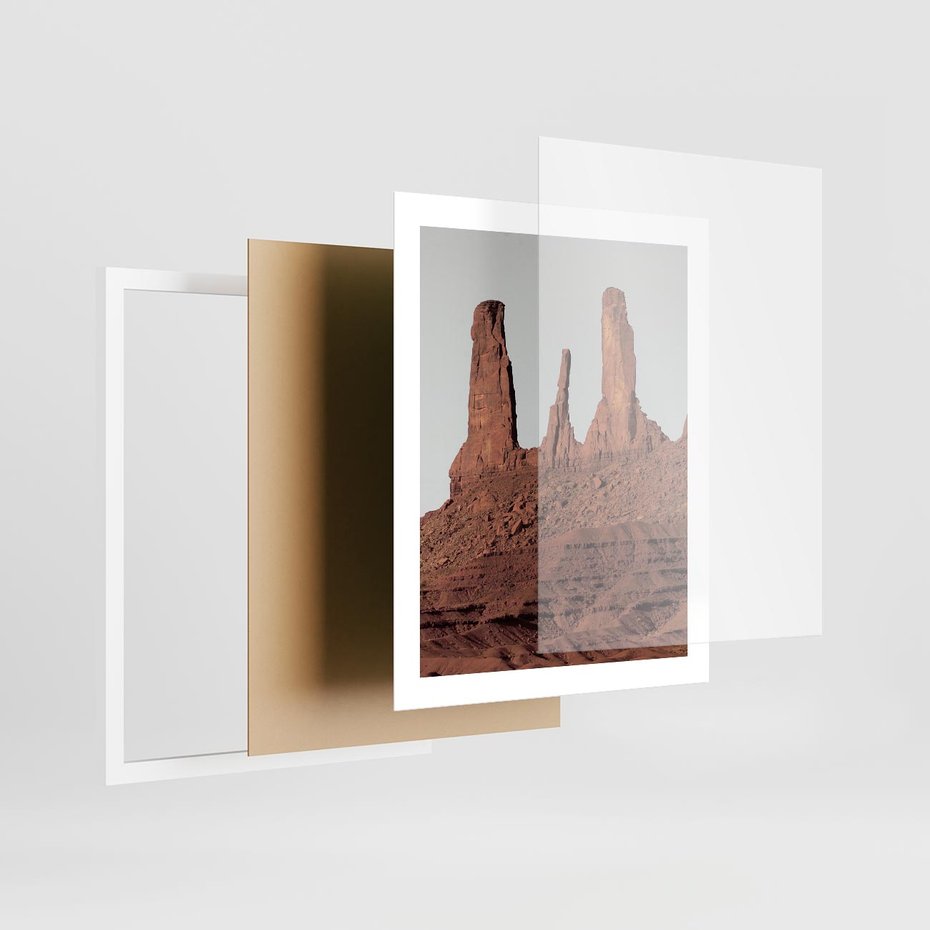 Plakat w ramie 40x50 - Surowość Pustyni - pustynia, kanion - rama biała