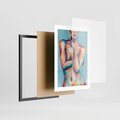 Plakat w ramie 30x40 - Nagie Natchnienie - obraz olejny, naga kobieta - rama czarna