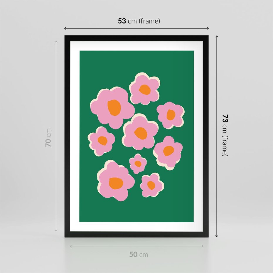 Plakat w ramie 50x70 - Przenikające Refleksje - abstrakcyjny plakat, boho styl - rama czarna