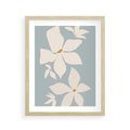 Plakat w ramie 40x50 - Błękit Kwiatów - kwiaty, nowoczesne i minimalistyczne - rama drewno