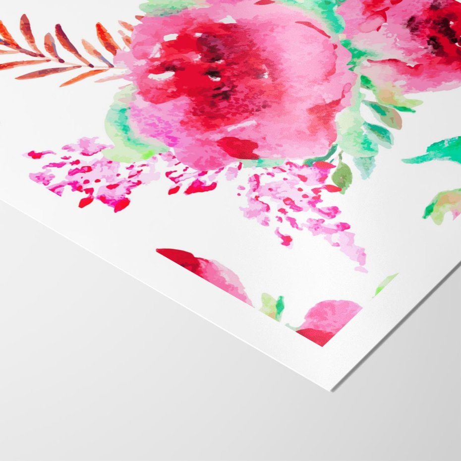 Plakat bez ramy 21x30 - Delikatna Akwarela - kwiaty, akwarela