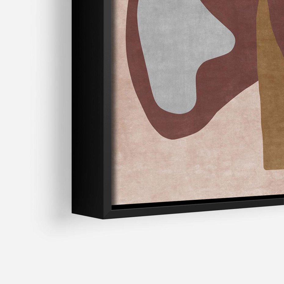 Obraz w ramie 70x50 - Opowieść szepczących pędzli - abstrakcyjne plamy, kształty - rama czarna