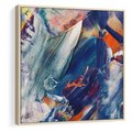 Obraz w ramie 80x80 - Rytmy ukrytych pragnień - chaos i abstrakcja, plamy koloru - rama drewno