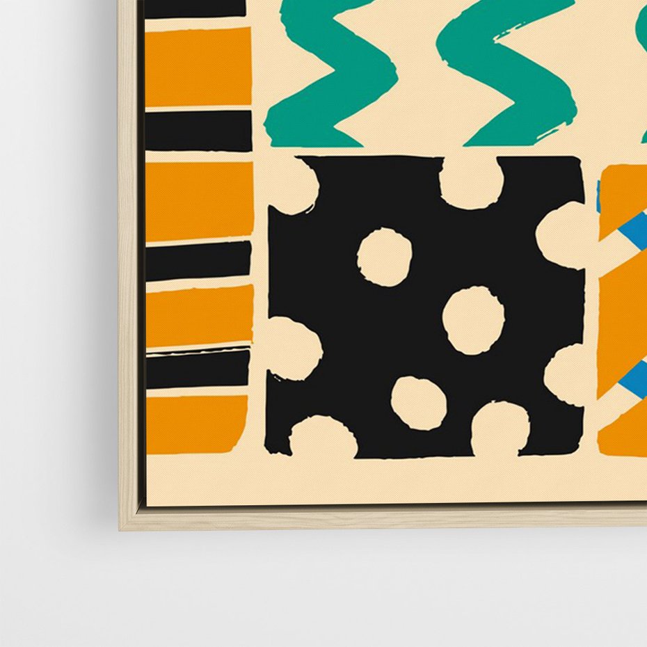 Obraz w ramie 70x100 - Etno Boho - etno ornamenty, boho klimat - rama drewno