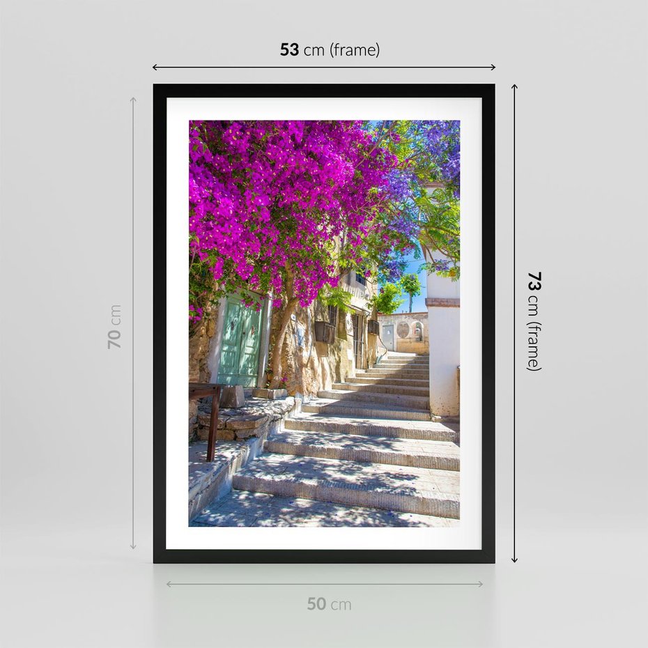 Plakat w ramie 50x70 - Urok Zaklętej Przestrzeni - uliczka, perspektywa - rama czarna