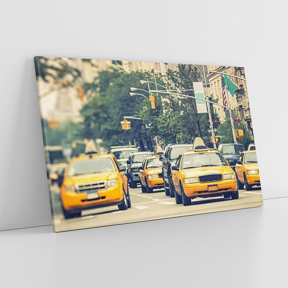 Obraz na płótnie 120x80 - Miasto Taksówek - taksówki, miasto