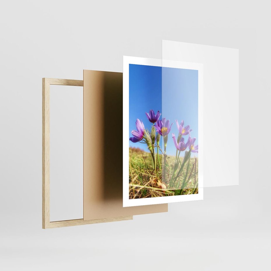 Plakat w ramie 50x70 - Kwiatowa siła łąki - kwiaty, łąka - rama drewno