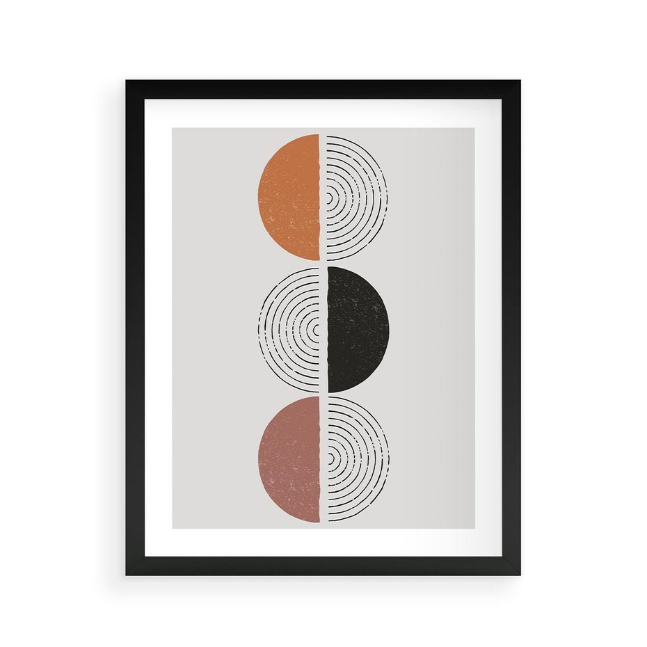 Plakat w ramie 40x50 - Eksperymenty z Geometrią - geometryczny plakat, sztuka nowoczesna - rama czarna