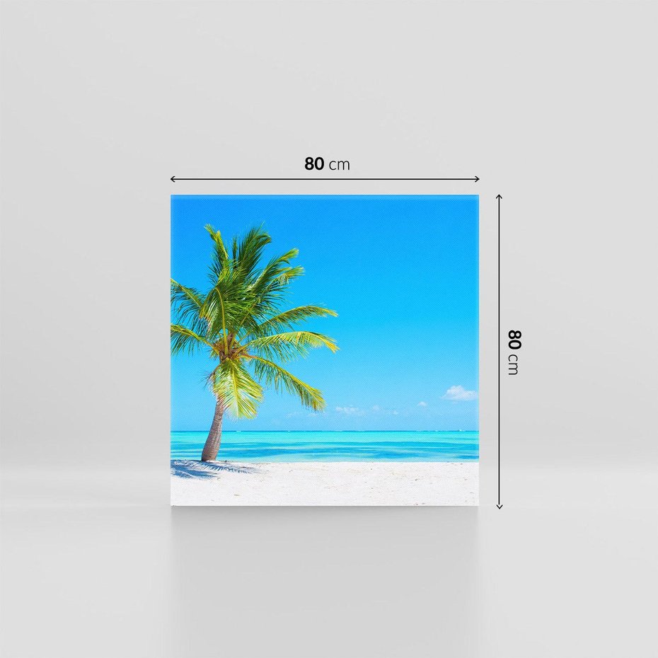 Obraz na płótnie 80x80 - Rajska Plaża na Karaibach - Karaiby, plaża