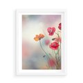 Plakat w ramie 50x70 - Urok natury - kwiaty, akwarela - rama biała