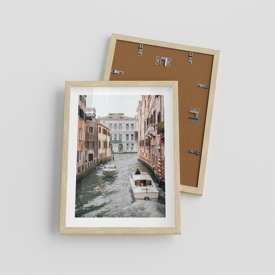 Plakat w ramie 30x40 - Wenecja na Twojej Ścianie - wenecja, kanały - rama drewno