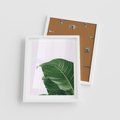 Plakat w ramie 40x50 - Zielone liście monstery - liście, monstera - rama biała