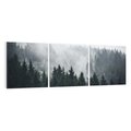 Obraz na płótnie 150x50 - Las w górach: mistyczna mgła - las, góry