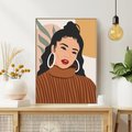 Obraz w ramie 50x70 - Kobiece Wibracje - nowoczesny plakat, styl retro - rama drewno