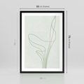 Plakat w ramie 50x70 - Zielona Równowaga Linii - abstrakcyjne delikatne zielone linie, nowoczesny plakat - rama czarna
