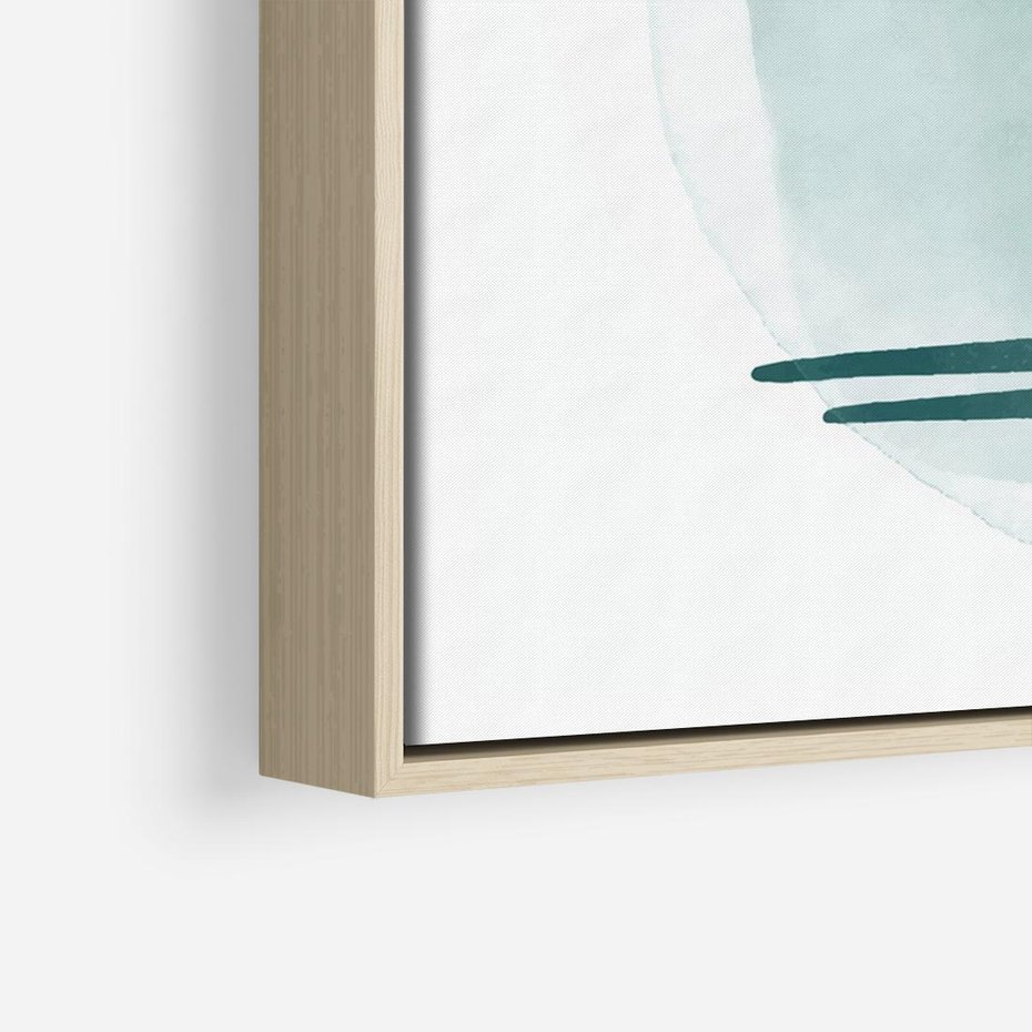Obraz w ramie 70x50 - Turkusowy Świat - minimlizm, abstrakcja - rama drewno