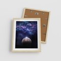 Plakat w ramie 40x50 - Kosmos - Ziemia i Księżyc - kosmos, ziemia - rama drewno
