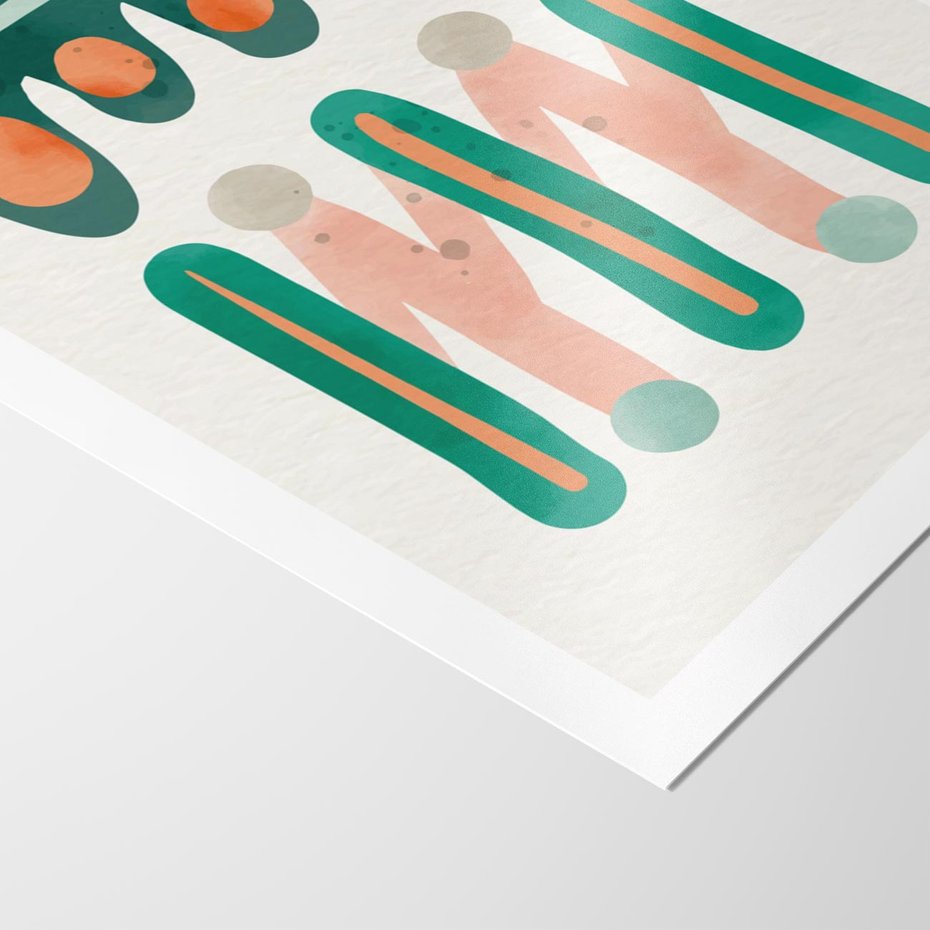 Plakat bez ramy 30x40 - Zaklęte Wzory Natury - przypadkowe abstrakcyjne wzory, pomarańczowy i zielony