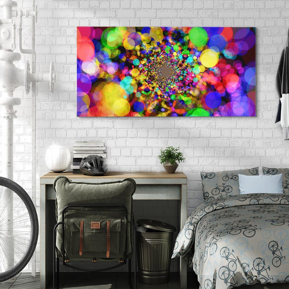 Obraz na płótnie 140x70 - Abstrakcja: gra kolorów i form - abstrakcja