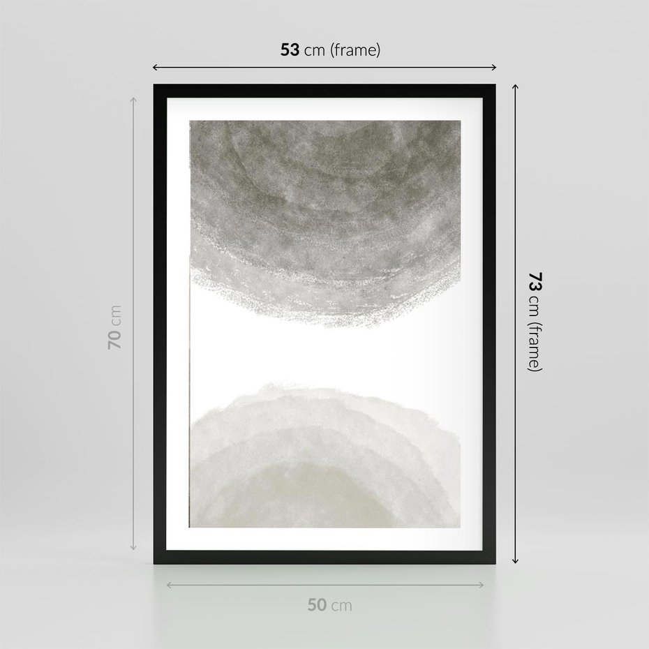 Plakat w ramie 50x70 - Impresje Energii - rozmyte cienie, abstrakcja - rama czarna