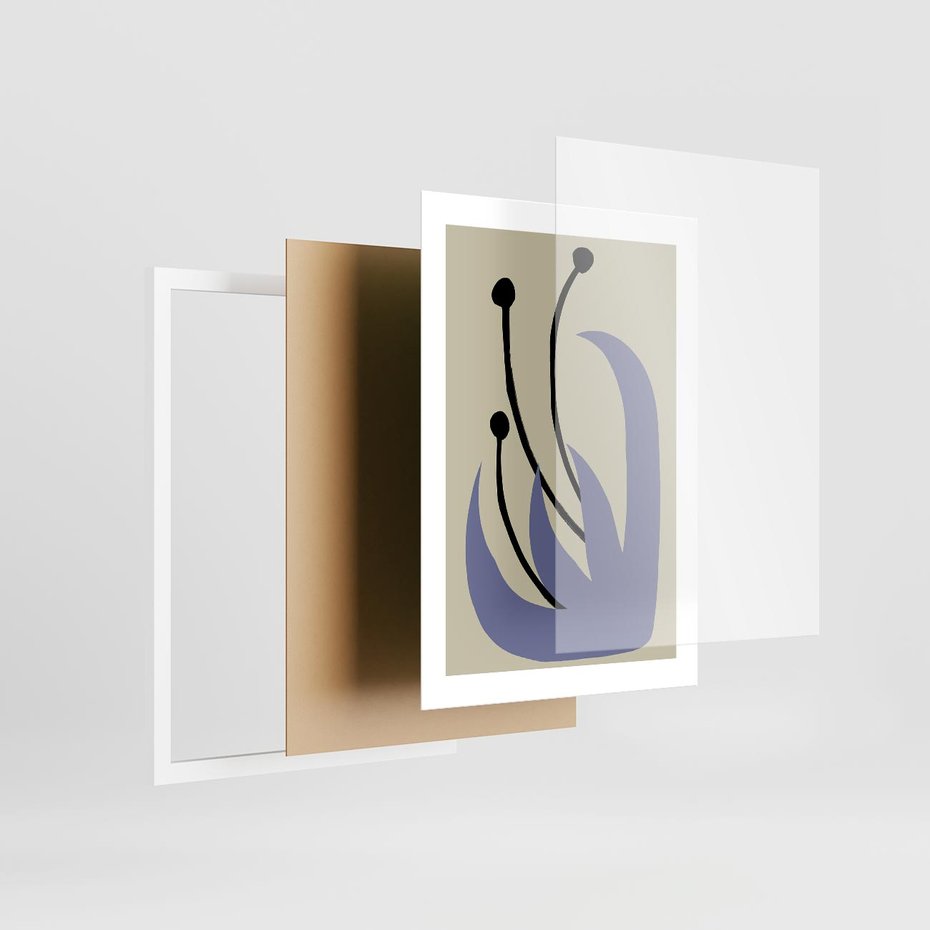 Plakat w ramie 30x40 - Bezgraniczne Przenikanie - minimalizm, boho plakat - rama biała